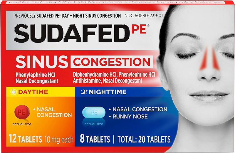 Photo 4 of 2 item bundle best by 10/23
Sudafed PE Day and Night Sinus Pressure & Congestion Tablets, 20 Count (x2)