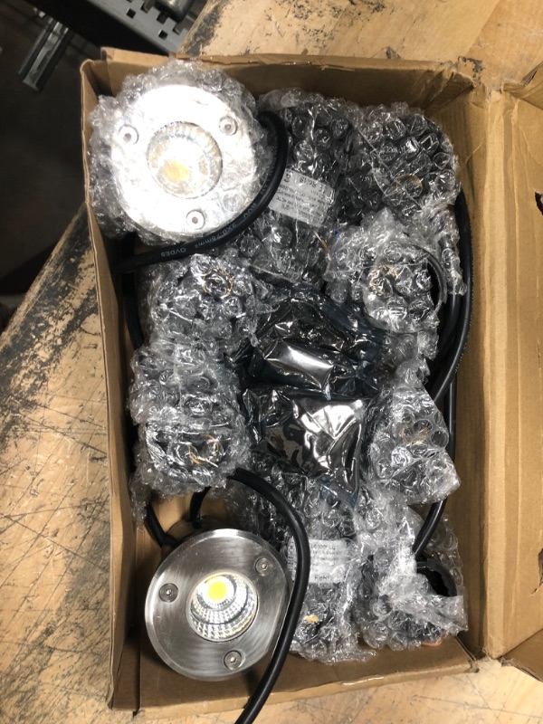 Photo 2 of SUNVIE Low Voltage Landscape Lights with Wire Connectors 12W LED Well Lights IP67 Waterproof Outdoor In-Ground Lights 12V-24V Warm White Pathway Garden Lights for Driveway Deck (10 Pack & Connectors)
