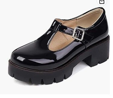 Photo 1 of JOYSTRY Mary Jane Shoes for Women Girls, Platform Mary Janes Chunky Heel Ankle Strap Lolita School Uniform Shoes