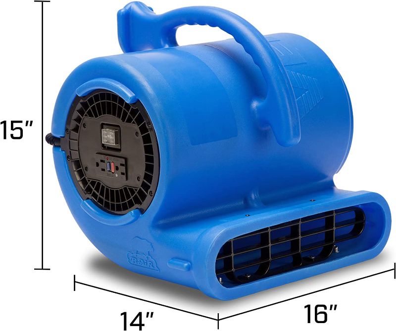 Photo 1 of B-Air VP-25 1/4 HP 900 CFM Air Mover for Water Damage Restoration Equipment Carpet Dryer Floor Blower Fan Home and Plumbing Use, Blue