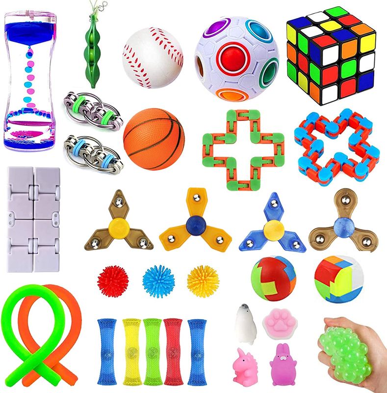 Photo 1 of 2 item bundle
32 Pack Sensory Fidget Toys Set,&
4 pack hair clips
