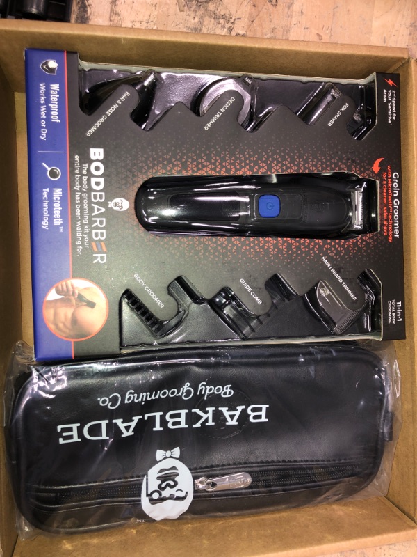 Photo 2 of baKblade Body Grooming - BODBARBER - 11 in 1 Men's Body Grooming Kit, Attachments Include: Groin Groomer, Body Groomer, Beard Groomer, Hair Groomer, Nose & Ear Groomer, Cordless & Waterproof
