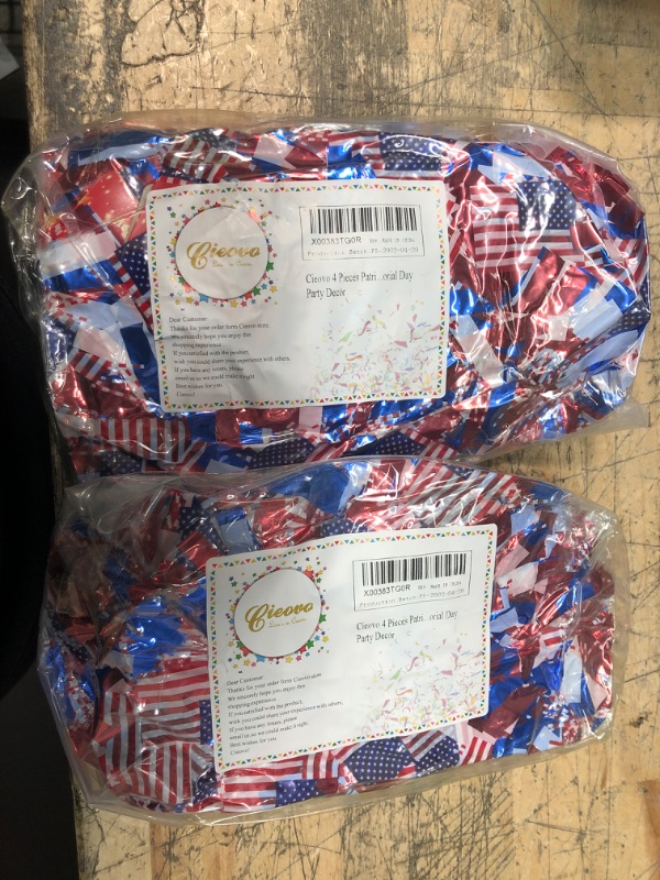 Photo 2 of 2-PACK ****Cieovo 4 Pieces Patriotic Metallic Glitter Garlands 4th of July Tinsel Garlands Metallic Tinsel Glittering Garland Hanging Decorations for Independence Day 4th of July Memorial Day Party Decor
