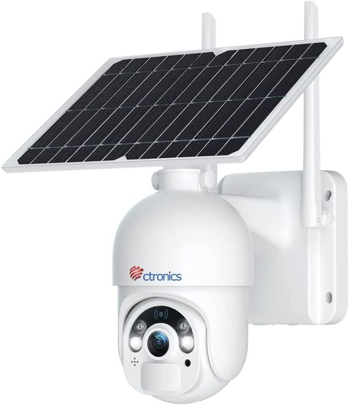 Photo 1 of 2K 4MP Outdoor Camera Wireless, Ctronics Solar Powered Security Camera with 10000mAh Rechargeable Battery, Solar Spotlight PTZ Camera , 1900x1080P Night Vision, PIR Human Detection, 2-Way Audio, IP66
