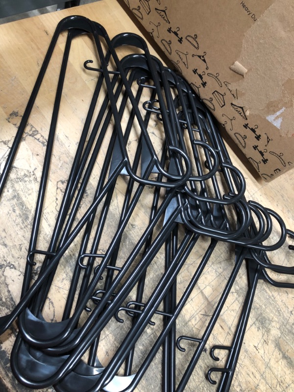 Photo 2 of 24 PACK*** HOUSE DAY Black Plastic Hangers 60 Pack, Durable Clothes Hanger with Hooks