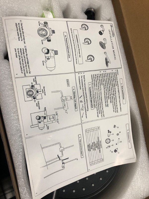 Photo 3 of 1-Spray Patterns with 3.4 GPM 9 in. Wall Mount Rain Fixed Shower Head with Single Lever Handle and Valve in Matte Black
