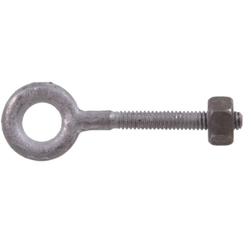 Photo 1 of 1/2-13 x 8 in. Forged Steel Hot-Dipped Galvanized Eye Bolt with Hex Nut in Plain Pattern (5-Pack)
