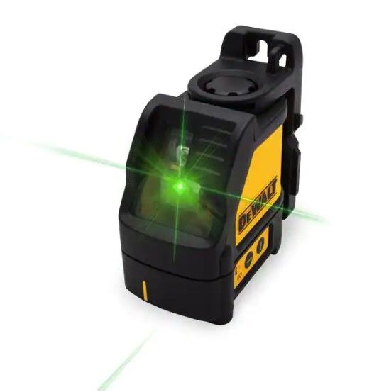 Photo 1 of 165 ft. Green Self-Leveling Cross Line Laser Level with (3) AAA Batteries & Case
