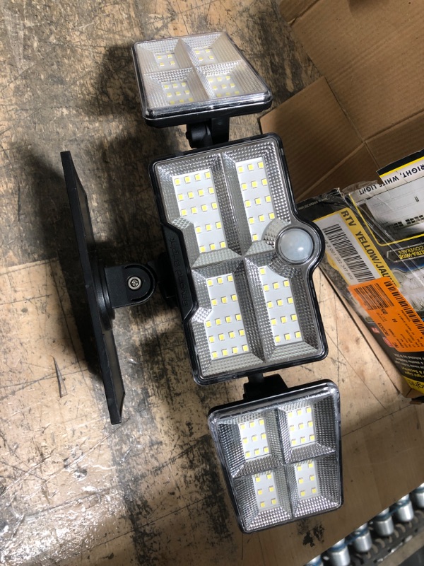 Photo 1 of 6018440 X3 Motion-Sensing Solar Powered LED Black Floodlight, Black
