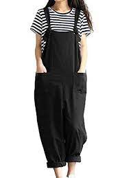 Photo 1 of Aedvoouer Women's Jumpsuits Overalls Plus Size Wide Leg Loose Cotton Linen Baggy Bib Pants
 size xxl ** used,, minor white smudge**