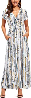 Photo 1 of Women's V-Neck Pattern Pocket Maxi Long Dress XL