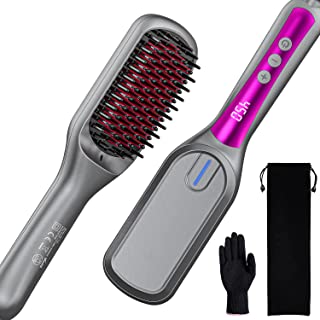 Photo 1 of Ionic Hair Straightener Brush,Keasen Hair Straightening Brush Ceramic Hot Brush with 30S Fast Heating,21 Temp Settings 250-450?,Hair Straightener Comb Anti-Scald,Auto-Off Safe,110V-240V,LED Display *** USED***
