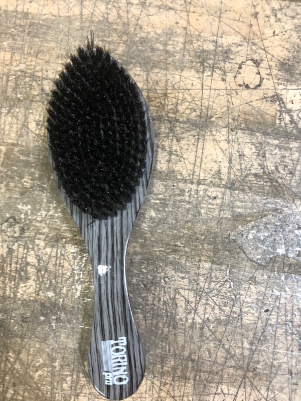 Photo 2 of Torino Pro Wave Brush #520 By Brush King - Medium Curve Wave Brush - Made with 100% Boar Bristles -True Texture Medium - All Purpose 360 Waves Brush for Men ** MINOR COSMETIC DAMAGE***
