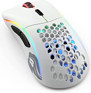 Photo 1 of Glorious Model D Minus Wireless Gaming Mouse - RGB Mouse Wireless - 67 g Superlight Mouse - Ergonomic Computer Mouse - Honeycomb Mouse - Bluetooth Mouse(Matte White) **used***
