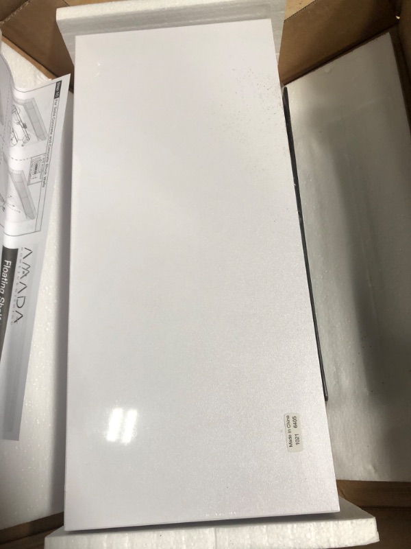 Photo 1 of AMADA HOMEFURNISHING Floating Shelves, Wall Shelves for Bathroom/Living Room/Bedroom/Kitchen Decor, White Shelves with Invisible Brackets Set of 3 - AMFS08 WHITE
