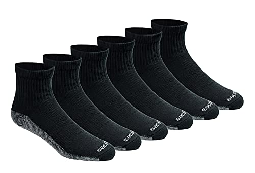 Photo 1 of Dickies Dri-tech Moisture Control Quarter Socks Multipack (Black, Men Shoe Size 5-9)