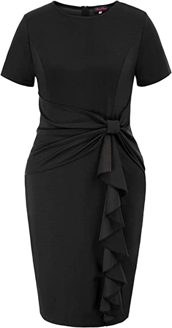 Photo 1 of Hanna Nikole Women's Plus Size 50s Vintage Ruffle Peplum Cocktail Pencil Knee Dress Size 18W