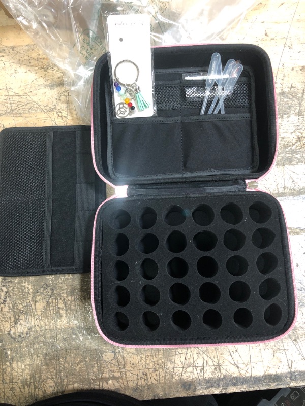 Photo 2 of Beschan Essential Oil Storage Case Travel Carrying Oil Holder 70 for 5 10 15 ml Bottles & Roller Bottles with Stickers and Bottle Opener PINK