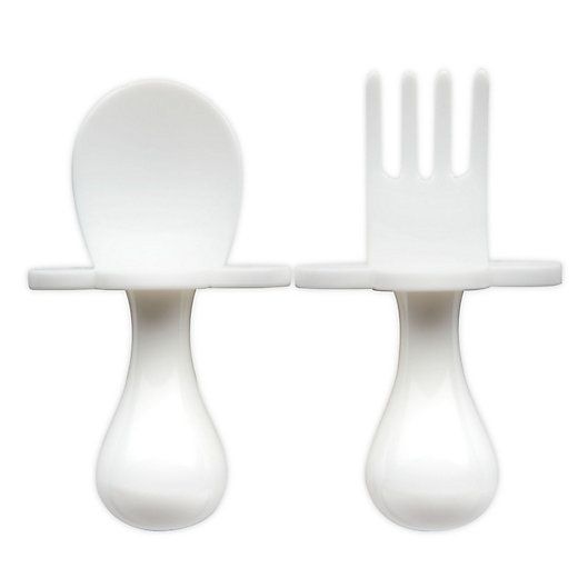 Photo 1 of *COLOR OF PRODUCT IS YELLOW* Grabease® 2-Piece First Training Self-Feeding Utensil Set in Yellow