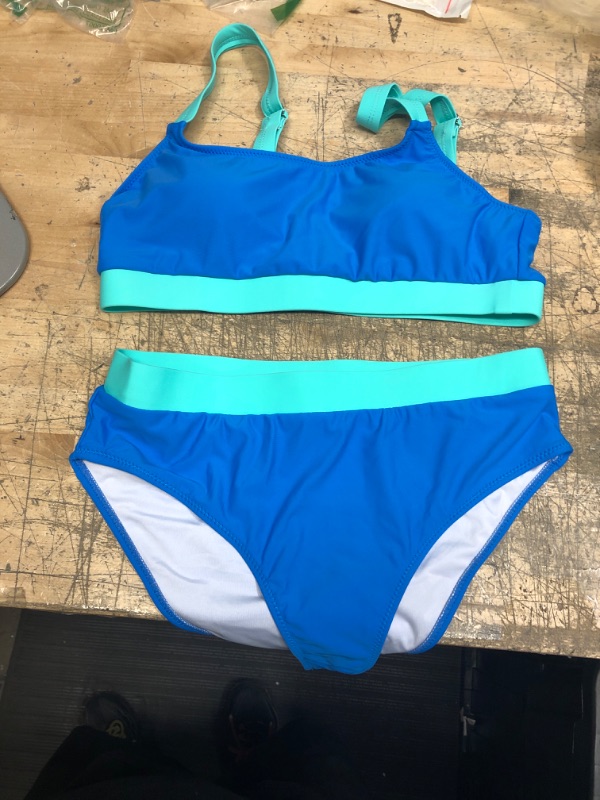 Photo 1 of 2 PIECE BLUE SWIM SUIT SIZE LARGE