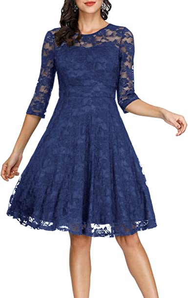 Photo 1 of JASAMBAC Women's Vintage Floral A Line Cocktail Party Formal Wedding Guest Lace Dresses
SIZE: LARGE