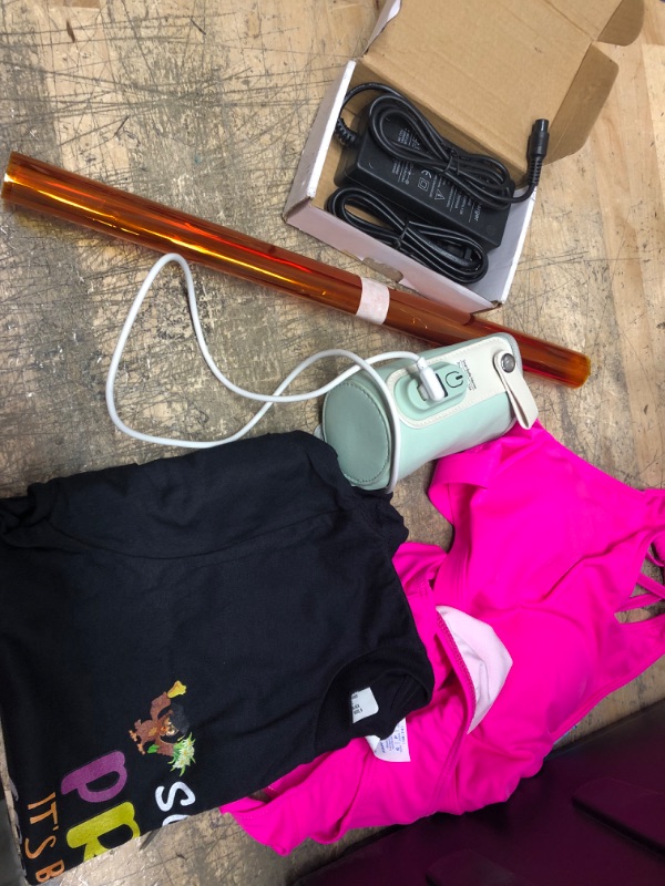 Photo 1 of ** MISCELLANEOUS BUNDLE***   5 ITEMS 
power cable, girls shirt size small, womens 2 piece bathing suit
