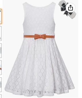 Photo 1 of BINPAW Girls' Lace Dress with Belt 7-8 YEARS
