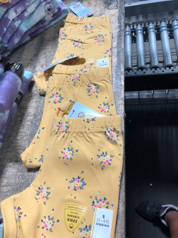Photo 2 of  3 Girls' Floral Leggings - Cat & Jack™ Yellow
size s