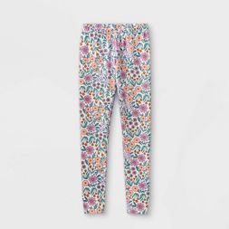 Photo 1 of 3 Girls' Floral Leggings - Cat & Jack™ White
size 2 L and 1 xL
