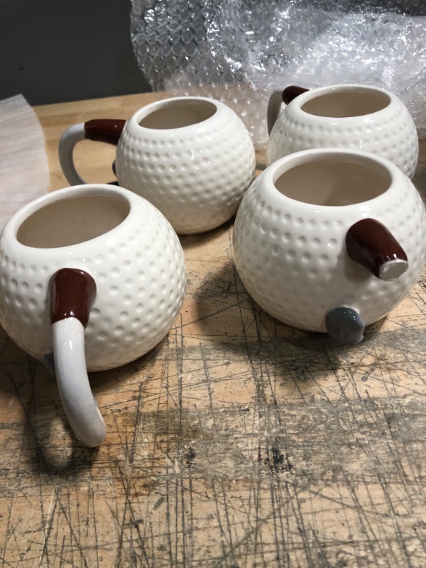 Photo 3 of 4 GOLF BALL FIGURAL MUGS 
***1 HANDLE IS BROKEN ***