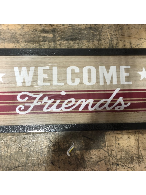 Photo 2 of 3  17.75" X7.5" WOODEN " WELCOME FRIENDS" SIGN 