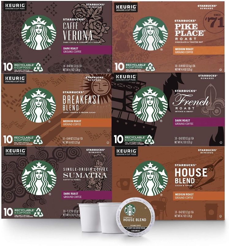 Photo 1 of *** Expired July 3- July 17*** No returns*** No Refunds***     Starbucks Black Coffee K Cup Coffee Pods, Variety Pack for Keurig Brewers, 6 boxes (60 pods total)