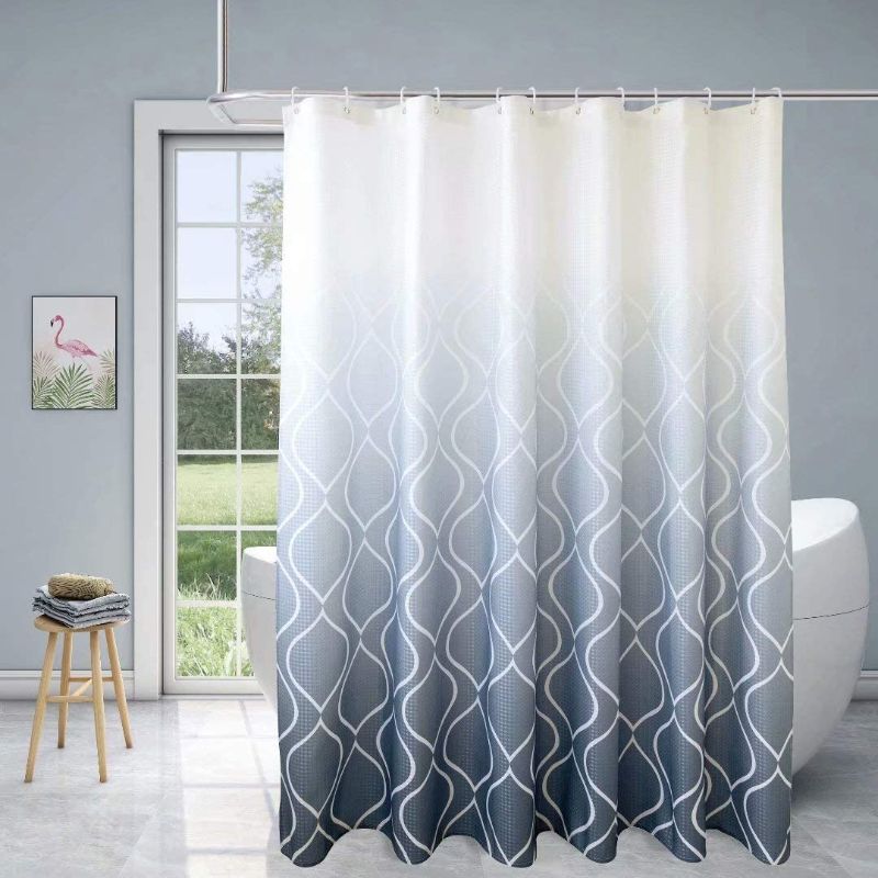 Photo 1 of (see comments) Shower Curtain for Bathroom - Waterproof Fabric Textured Bathroom Curtain with 12 Hooks, 70 x 72 Inch Grey