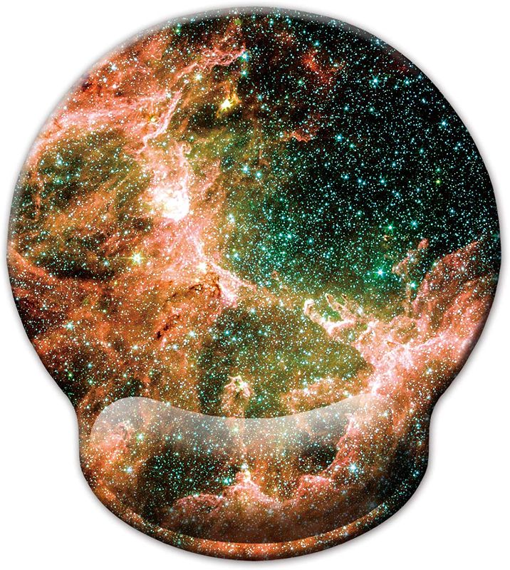 Photo 1 of bundle of 7 Ergonomic Mouse Pad with Wrist Support Rest, Starry Night Galaxy Cosmic Nebula Universe Space Wrist Pad for Desk Laptop Computer Home Office Working Studying Travel Typing Easy& Pain Relief
