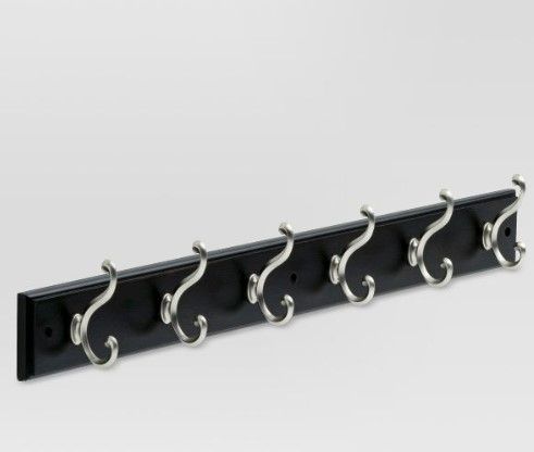 Photo 1 of 27" Scroll Hook Rack with 6 Scroll Hooks - Vintage Black/Vintage Nickel - Threshold™

