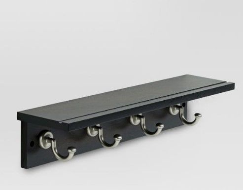 Photo 1 of 18" Hennepin Hook Rack with Ledge - Black/Nickel - Threshold™

