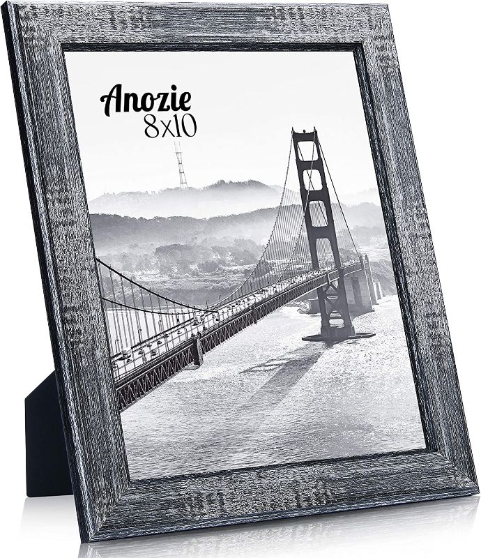 Photo 1 of 8x10 Picture Frame Set of 4 High Definition Glass Photo Frames with Decor Vertical or Horizontal Installation Oil Painting Matte Flat Plastic Frame for Wall Mounting or Tabletop Display,Snzimtty
