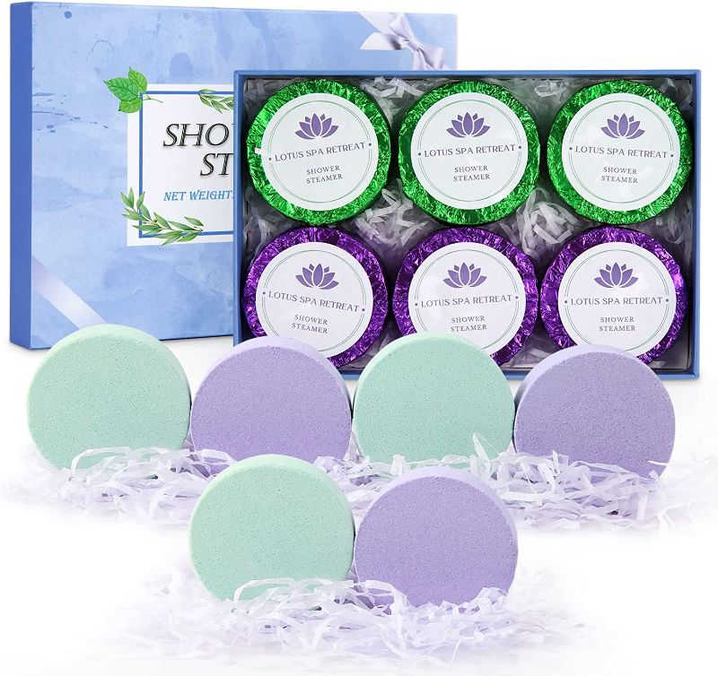 Photo 1 of 2pcks of Shower Steamers Aromatherapy Gift Set Pack of 6 - Mother's Day Gifts for Mom - Shower Bombs Include Natural Eucalyptus Lavender Fragrances,for Stress Relief,Great Gift for Men and Women
