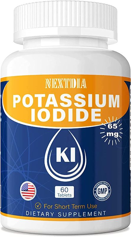 Photo 1 of 3pcks of Potassium  Tablets 65 mg High Potency Iodine Supplement for Thyroid Support, KI Potassium Iodine Tablet Pills for Whole Family Supply, Emergency Survival, USA Made // Exp Date 03/2029
