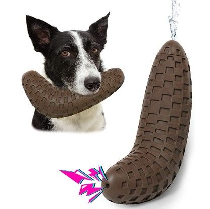 Photo 1 of (X3) Nocciola Dog Chew Toy, Squeaky Toy, Durable Natural Rubber for Slight/Moderater Chewers, 3 in 1 Interactive Dog Toy, Dog Teether and Water Blaster for Training and Cleaning Teeth (Peanut Butter)
