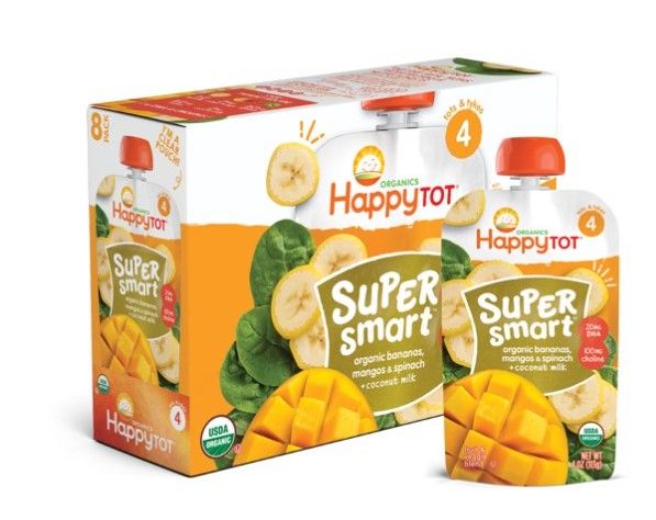 Photo 1 of (X2) (8 Pouches) Happy Tot Organics Super Smart Bananas, Mangos & Spinach + Coconut Milk Fruit & Veggie Blend, 4 oz.
EX: 04/13/2023