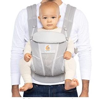 Photo 1 of Ergobaby All Carry Positions SoftTouch Cotton Baby Carrier with Enhanced Lumbar Support (7-45 lb), Omni Dream, Pearl Gray 
