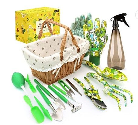 Photo 1 of Alritz Gardening Tools Set - Heavy Duty Aluminum Alloy Steel Gardening Hand Tool, Gifts for Women Men (Basket)
