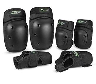 Photo 1 of (X2) Everwell Adult/Child Protective Knee Pads Set, Knee Pads and Elbow Pads 6 in 1 Set with Wrist Guard and Adjustable Strap for Roller skating, Inline skating, Skating, Skateboarding, etc.
