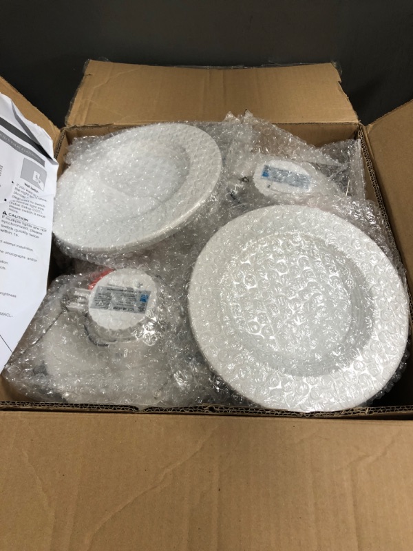 Photo 2 of 12 Pack 5/6 Inch LED Recessed Lighting W/Night Light, CRI90, 1100lm, 15W=100W, 2700K/3000K/3500K/4000K/5000K Selectable, Baffle Trim, Dimmable Recessed Lighting, Damp Rated LED Can Lights
