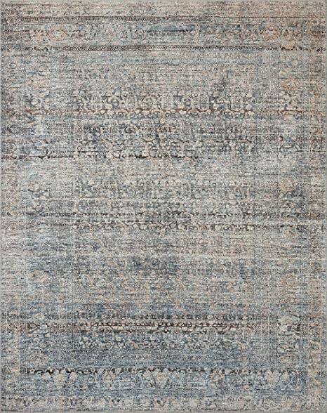 Photo 1 of Amber Lewis x Loloi Billie Collection BIL-05 Denim / Blush, Traditional 18" x 18" Sample Rug
