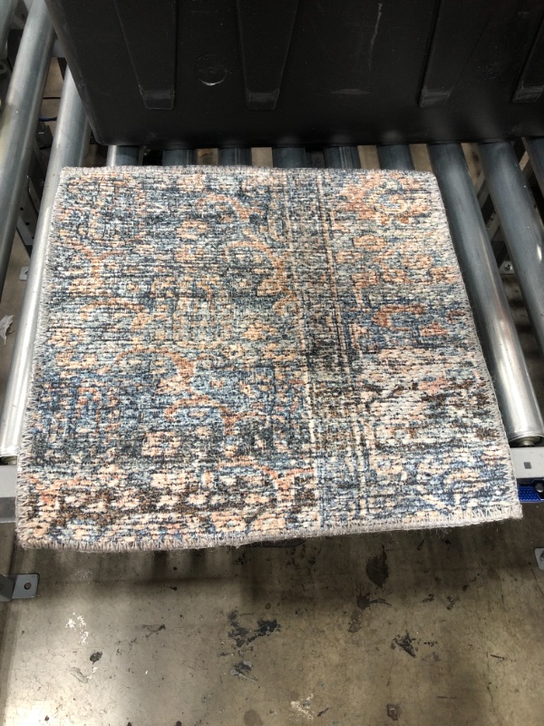 Photo 2 of Amber Lewis x Loloi Billie Collection BIL-05 Denim / Blush, Traditional 18" x 18" Sample Rug
