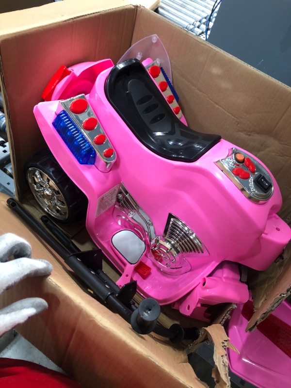 Photo 3 of Lil' Rider Kids Pink 3 Wheel 6 V Motorcycle Powered Ride-On
