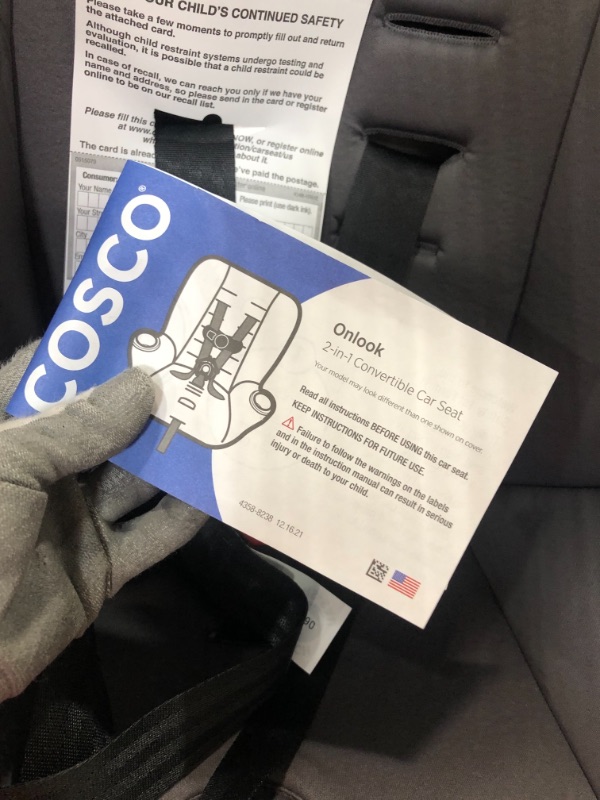 Photo 3 of Cosco Onlook 2-in-1 Convertible Car Seat, Rear-Facing 5-40 pounds and Forward-Facing 22-40 pounds and up to 43 inches, Black Arrows
