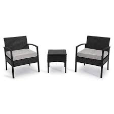 Photo 1 of *NOT COMPLETE SET*
Boyel Living 3-Pieces Wicker Patio Conversation Set 2-People Rattan Sofa Seating and Coffee Table Group Outdoor Set with Tan Cushions